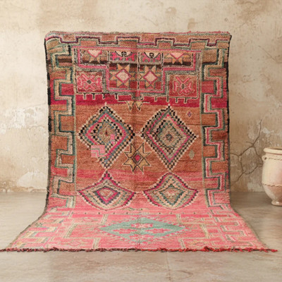 Tapis Berbère Vintage Marocain 7x12 Ft – Laine Tissée Main – Motif Unique
