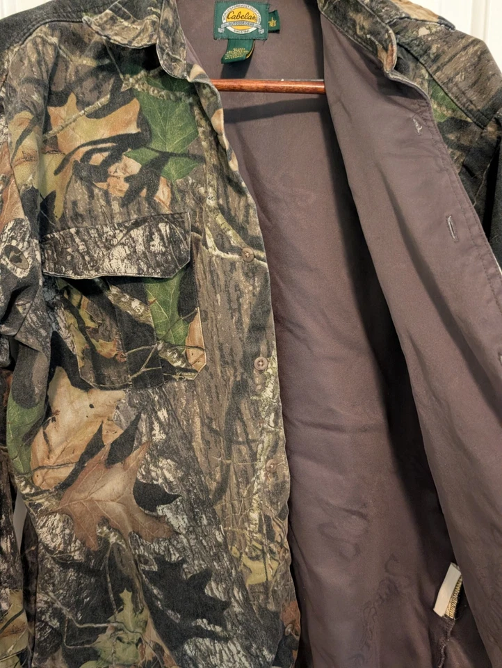 Cabelas Scent Lok Shirt Mens Large Brown Mossy Oak Break-Up Camouflage Button Up - Image 2 of 4