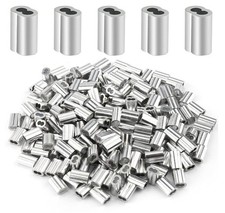 200 Pcs Aluminum Crimping Loop Sleeve 1/16", Cable Ferrule Wire Rope Sleeves Loo