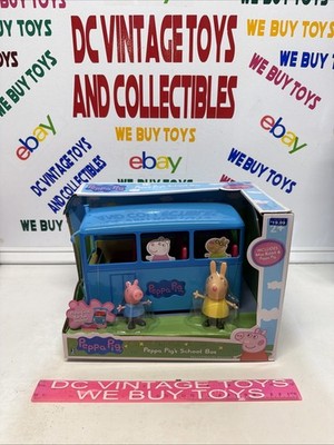 Peppa Pig's School Bus Play Set Removable Roof & Music & 2 Figs NIB Sealed  