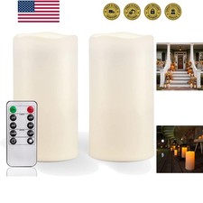 6" x 4" Large Waterproof Outdoor Flameless Candles with Remote Control and Ti...