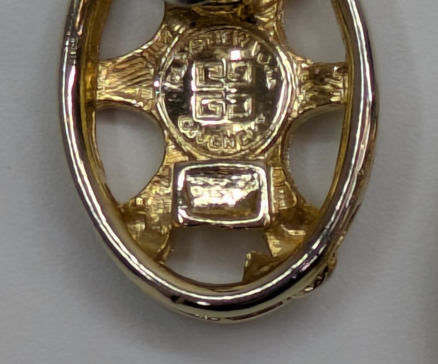 VTG Givenchy Openwork Gold Tone Oval Wheel Look 1" Pierced Earrings thumbnail 7