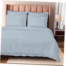 100 Organic Cotton Duvet Cover Set, 3-Piece, 300 Thread Count King Shore