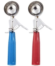 2-Pack #24 Trigger Scoop 2.7 Tbsp Stainless Steel for Ice Cream Cookie