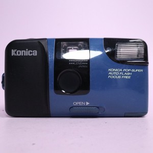 Konica Pop Super 35mm Film Point and Shoot Camera Blue Tested