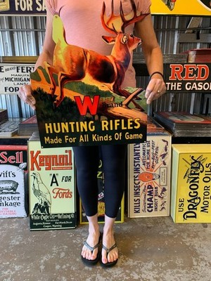Vintage Style Metal Sign Hunting Deer Outdoors 18x22 Made in USA