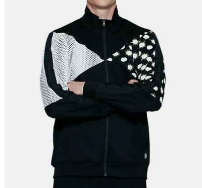 ASICS Tiger Men' L Full  Zip Track Jacket 2011A525  Black / White @jrack