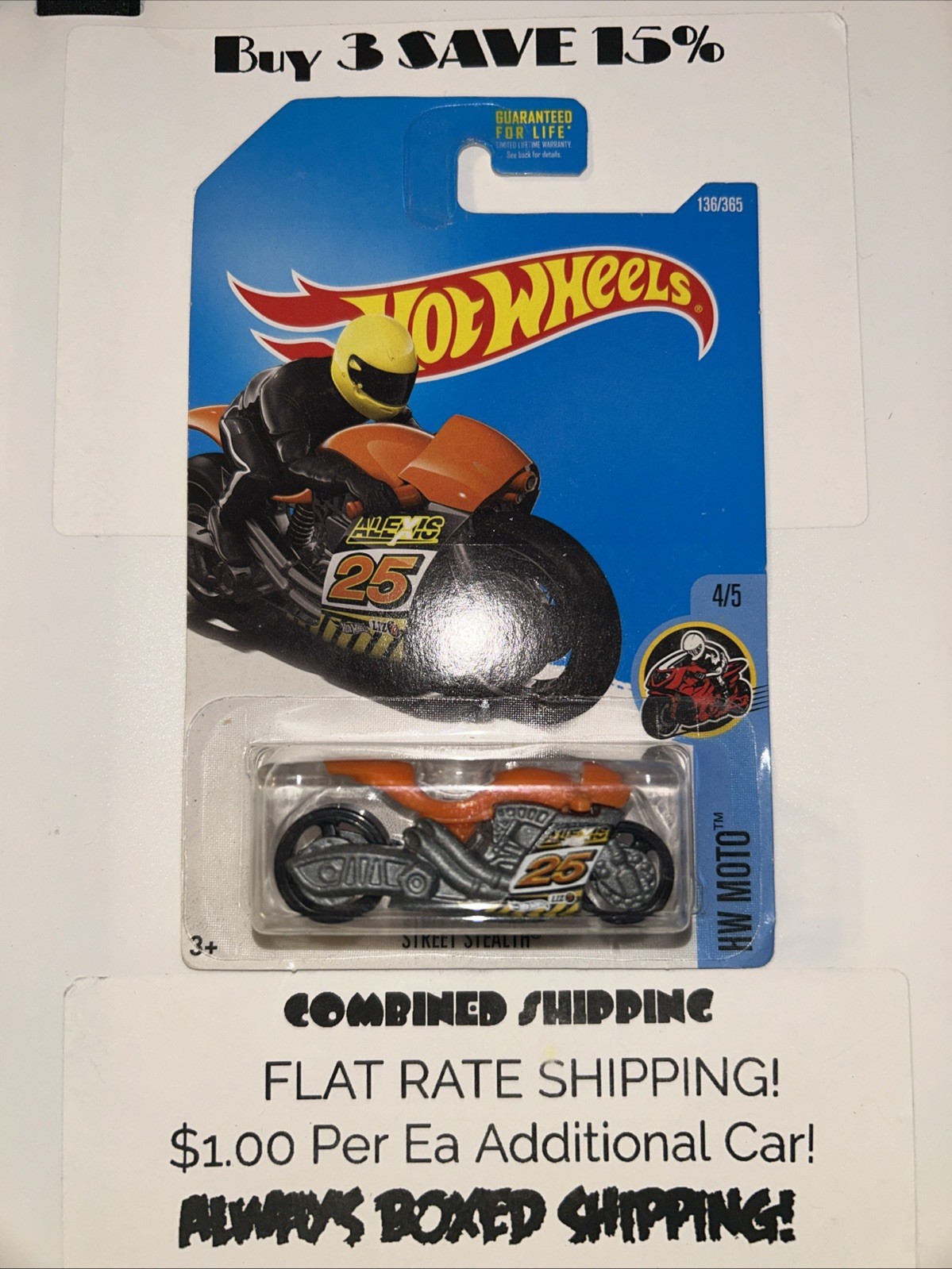 2017 HOT WHEELS HW MOTO #136 STREET STEALTH ORANGE