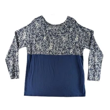 Lilly Pulitzer Top Womens Sz L Navy G'Day Mate Koala Print Jersey Knit Long Slv