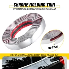 2.2cm*5m Chrome Trim Molding Body Side Strip For Car Bumper Door Window Guard