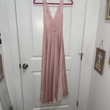 New Pink M Olga 92270 Lace Wear Nightwear Nightgown Vintage