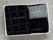 Image of Calvin Klein 3 Pairs of Mens Black Grey Crew Socks UK Size 7-11 New in Gift Box.