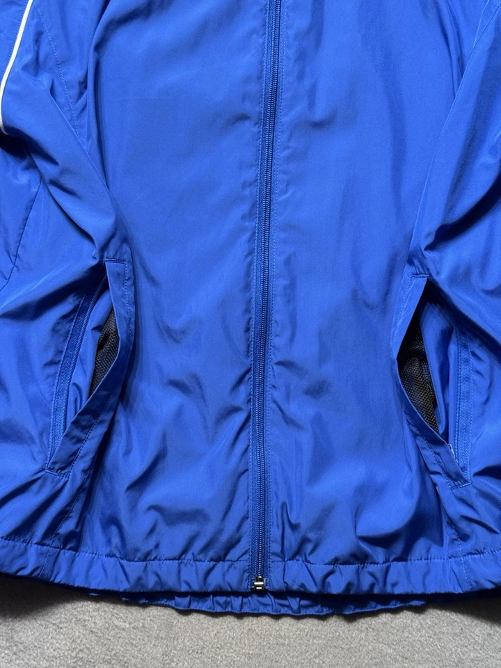 Chaqueta cortavientos Mizuno para mujer L azul forrada de malla cremallera completa ligera para correr Foto 4 de 4