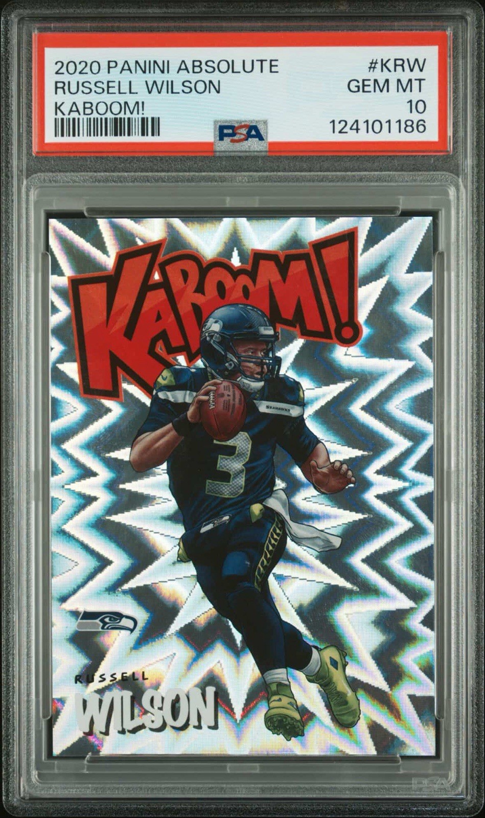 2020 Panini Absolute Russell Wilson Kaboom! #KRW PSA 10 SSP POP 21 Seahawks
