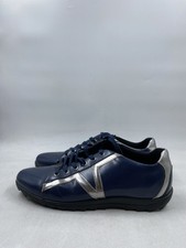 Versace Collection Navy Blue Leather Low Top Sneaker M 10