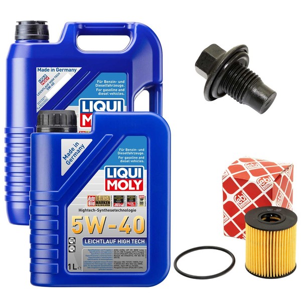 MotoröL Filter Set 5W-40 Liqui Moly 6 Liter + Schraube FüR Citroen Peugeot Boxer-image