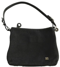 The Sak Mini Knit Hobo Bag Leather Handle And Bottom