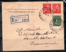 Antarctique 1948 Enveloppe 100% ÎLE MACQUARIE, EXPÉDITION DE RECHERCHE 1947, TAS