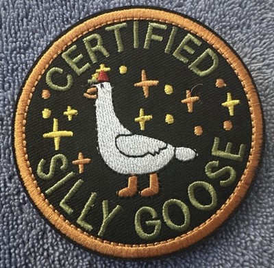 CERTIFIED SILLY GOOSE 3x3 Embroidered Morale Patch Hook Backing Brand New