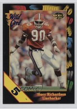 1991 Wild Card Draft 5 Stripe Huey Richardson #123 Rookie RC 0q3. rookie card picture