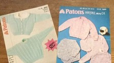 Patons Vintage Knitting Patterns x2 8554 & 1980 Babies Cardigans Jumpers Orig⭐️