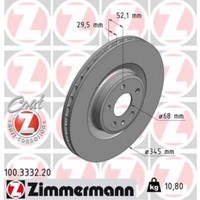 Zimmermann 2X Bremsscheibe Vorne Ø345 Mm InnenbelüFtet FüR Audi A4 Avant 8K5