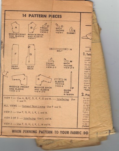 1958 Advance Pattern 8617 Sheath Wiggle Dress 36-28-38 Square or Scoop Neck Cut - Picture 7 of 10
