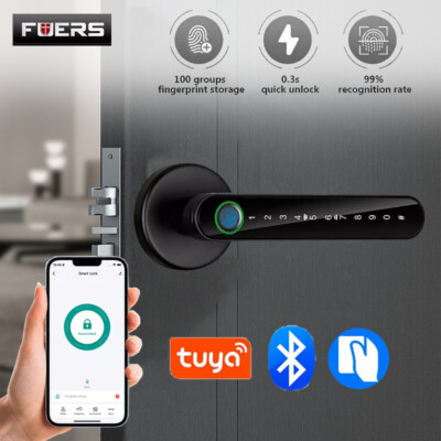 KERUI WiFi Smart Fingerprint Keyless Door Lock Biometric With Handle & TUYA APP