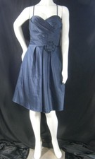 Bill Levkoff 338 Designer Sample 8 Navy Bridesmaid Dress Prom Wedding Gown NWT