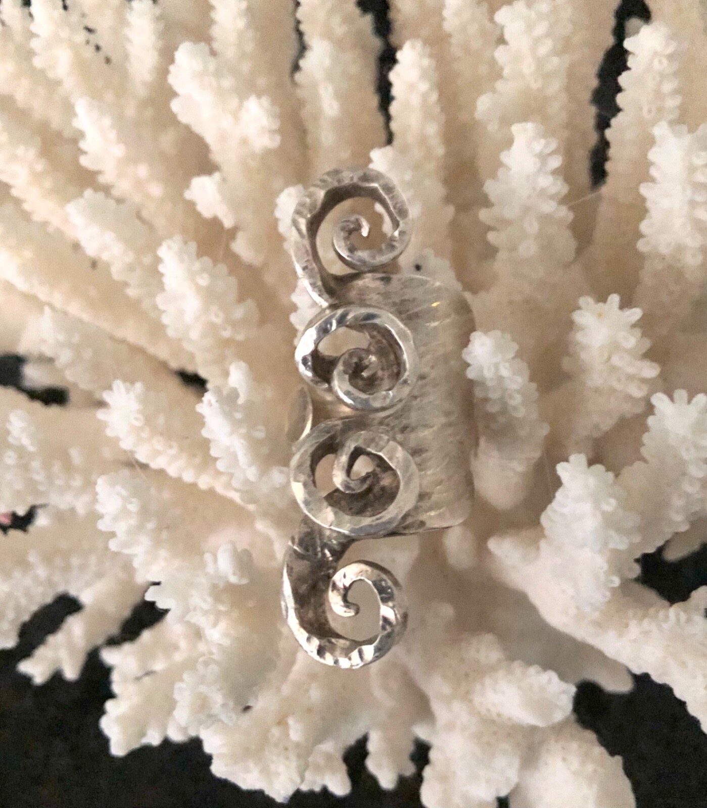 Silver Fork Statement Fashion Ring - image 1