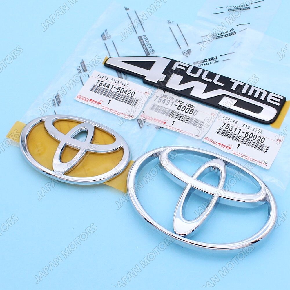OEM Toyota 1996-97 Land Cruiser FJ80 FZJ80 Front Emblem + 4WD +