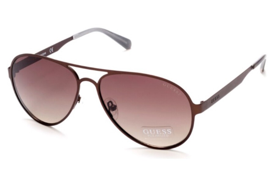 Guess GU6897 49H Matte Brown Polarized Aviator Sunglasses Frame 57
