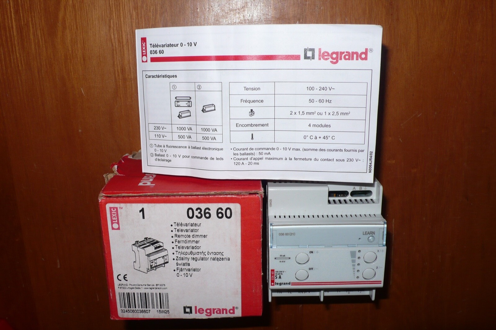 Variateur 0-10V Legrand Lexic 03660 rail DIN 1000W 220V