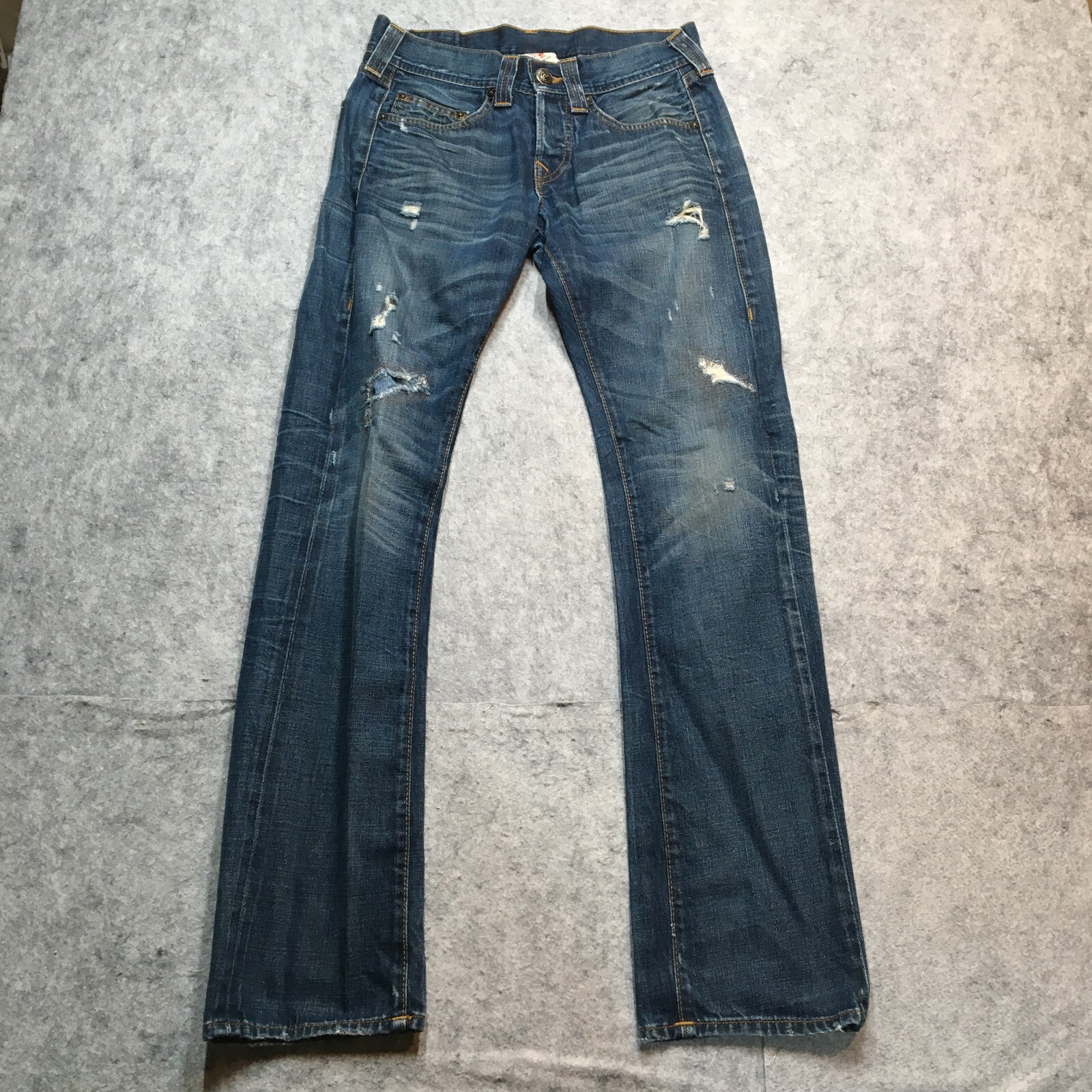 True Religion Blake Selvedge Jeans Mens 28x34 Blue Da… Gem