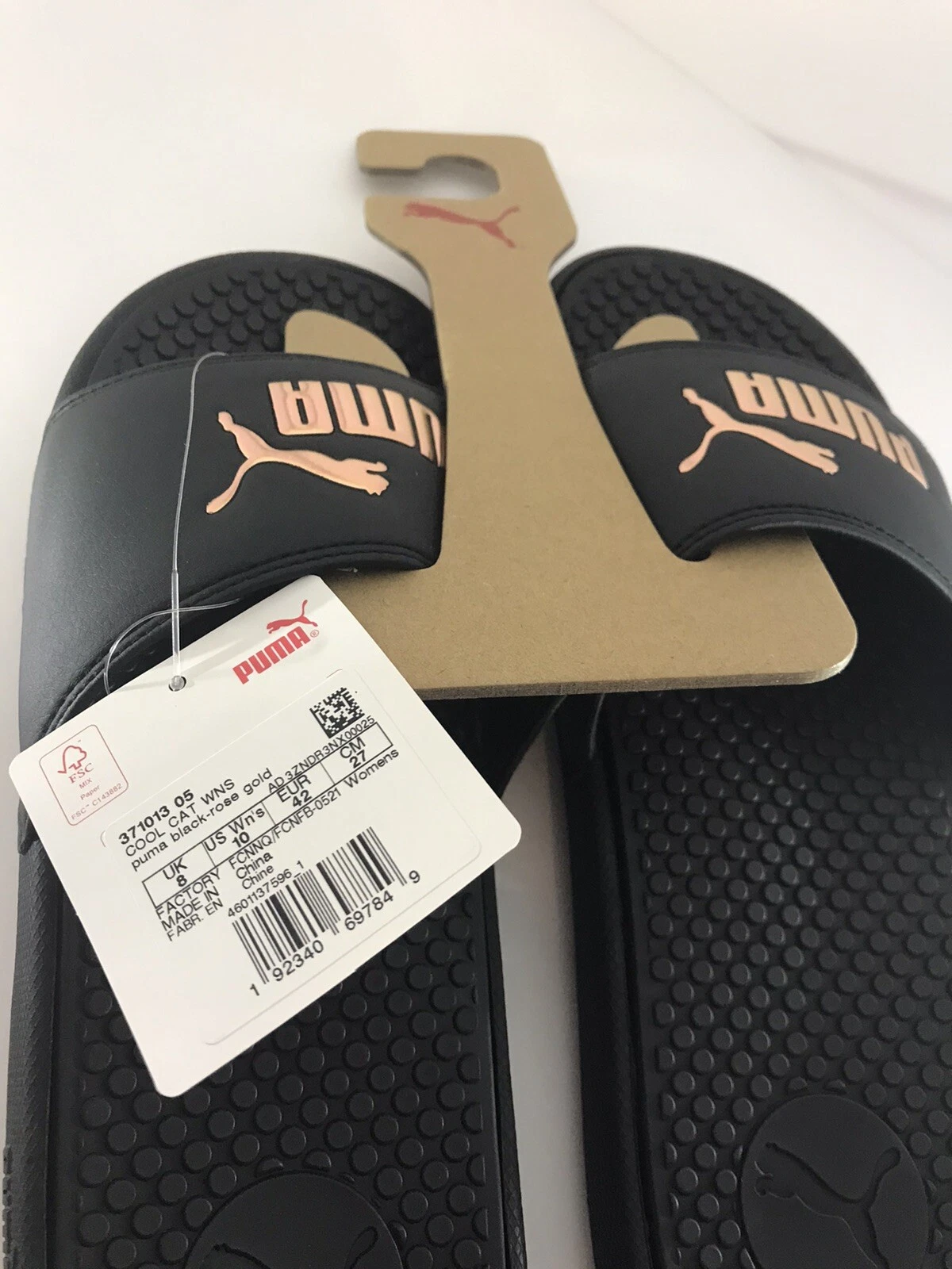 PUMA Cool Cat Sandali da donna con slide Nero Oro rosa