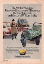 Simoniz Master Wax Ryan, Bill, And Bryan Bailey Endorsed Vtg Magazine Print Ad