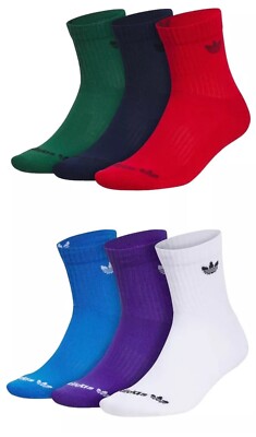 adidas Originals 3.0Mid-Cut Crew Socks - 6 Pack