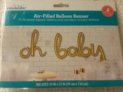 oh baby cursive balloon