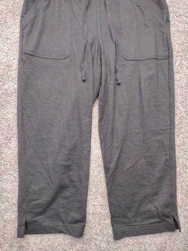 NWT White Stag Capri Pants Woman Sz M Black Cotton Blend Pull-on 22" Knit Capri - Picture 3 of 9