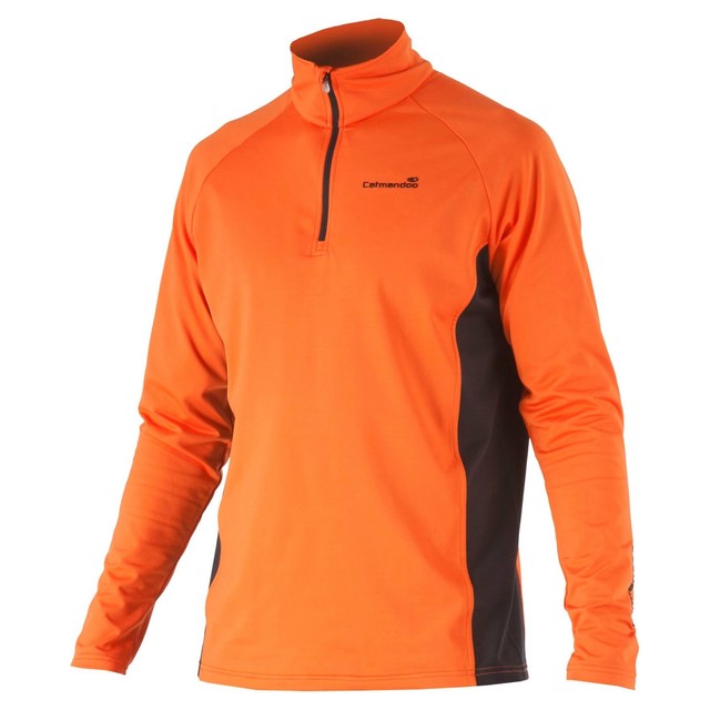 orange half zip sweater