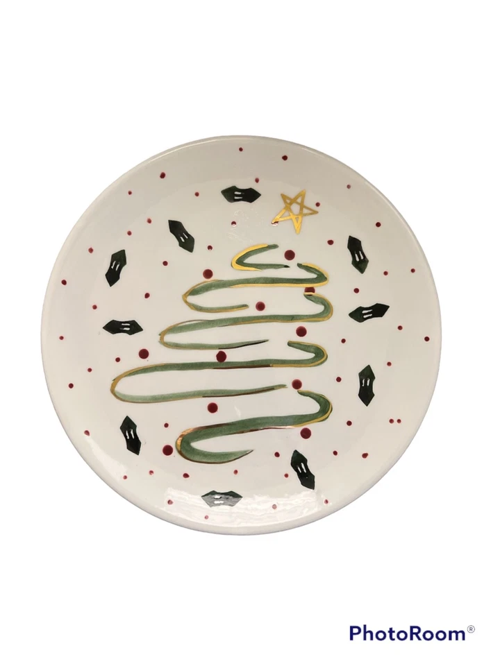 Christmas Plates Contempo 8" Hand Painted Holiday Cardinal Set of 8 Vtg - Image 4 of 4