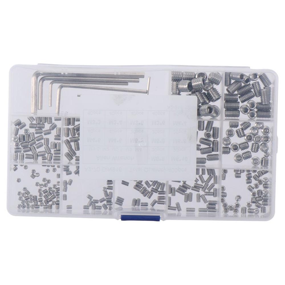 400Pcs M3/M4/M5/M6/M8 Allen Head Screws Hex Socket Set Screws Door