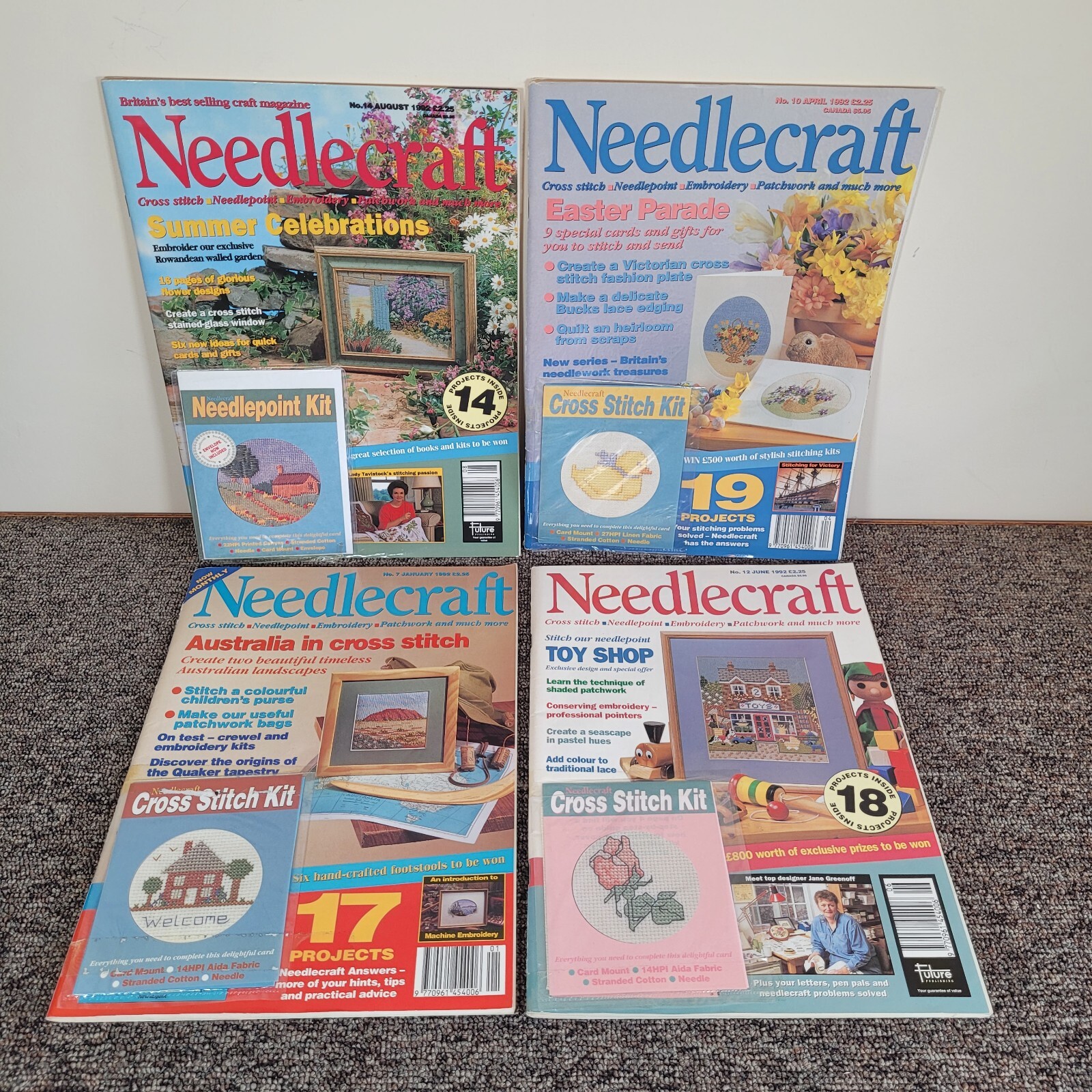 Needlecraft Magazine Bundle Cross Stitch Needlepoint Embroidery Patchwork 1992