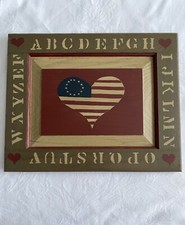 Patriotic USA 13 Star Flag Wood Wall Art Country Rustic Primitive 15  Handmade