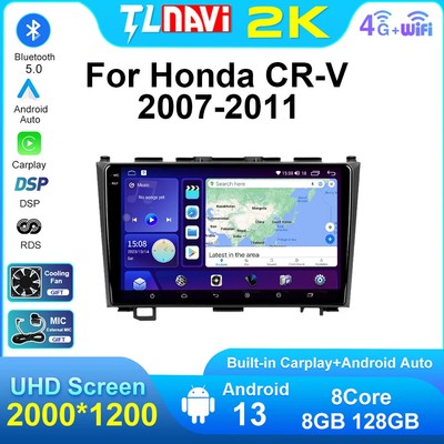 For Honda CR-V CRV 2007-2011 Android 13 8G+128G Car Carplay Player GPS
