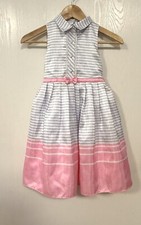 Jona Michelle Girls Size 6 Lilac and Pink Striped Sleeveless Opened Back Dress