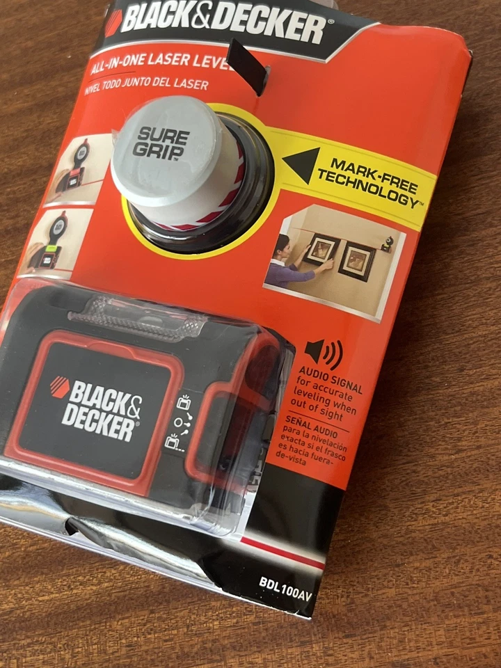 Black & Decker Sure Grip All-in-one Laser Level BDL100AV Red/Green Audio Signal - Image 2 of 4