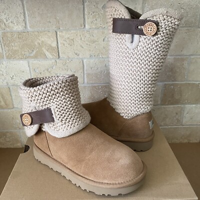 UGG SHAINA WOMEN CONVERTIBLE MINI TALL BOOTS SUEDE CHESTNUT  display picture 3