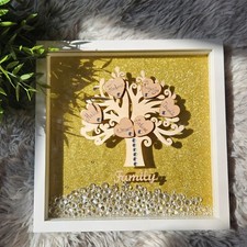 Handmade Personalised Family Tree Box Frame Keepsake Birthday New Home Gift Mum