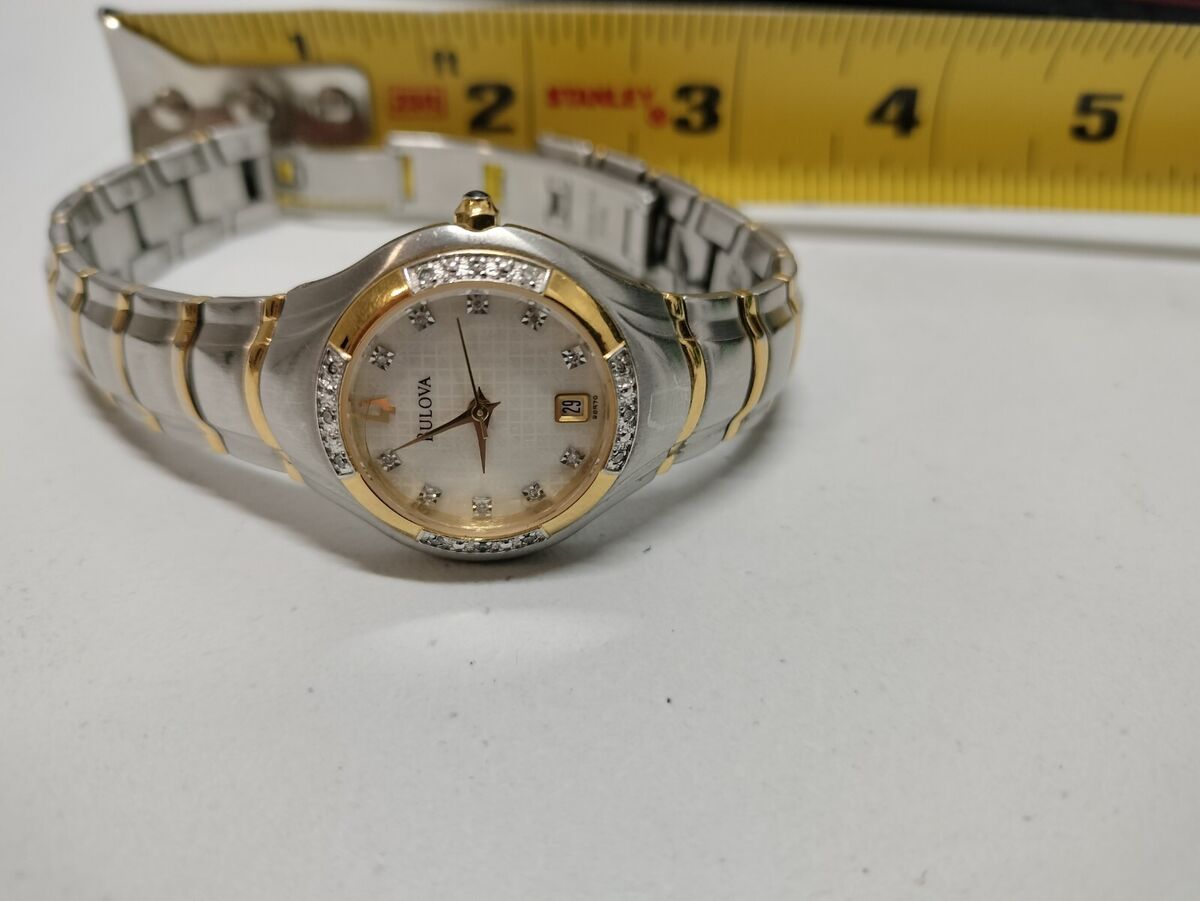Two Tone Stainless Steel Bulova Ladies Watch With Diamonds Two Tone Stainless Steel Bulova Ladies Watch With Diamonds